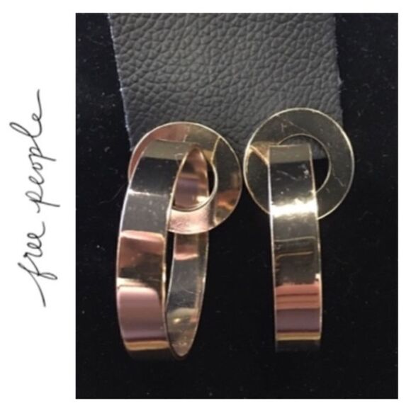 Free People Large Gold-tone Hoop Earrings - Picture 1 of 2